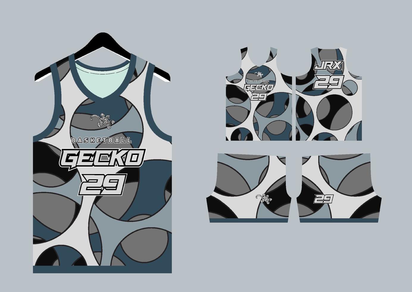 Set Pattern Print basketball uniform jersey vector