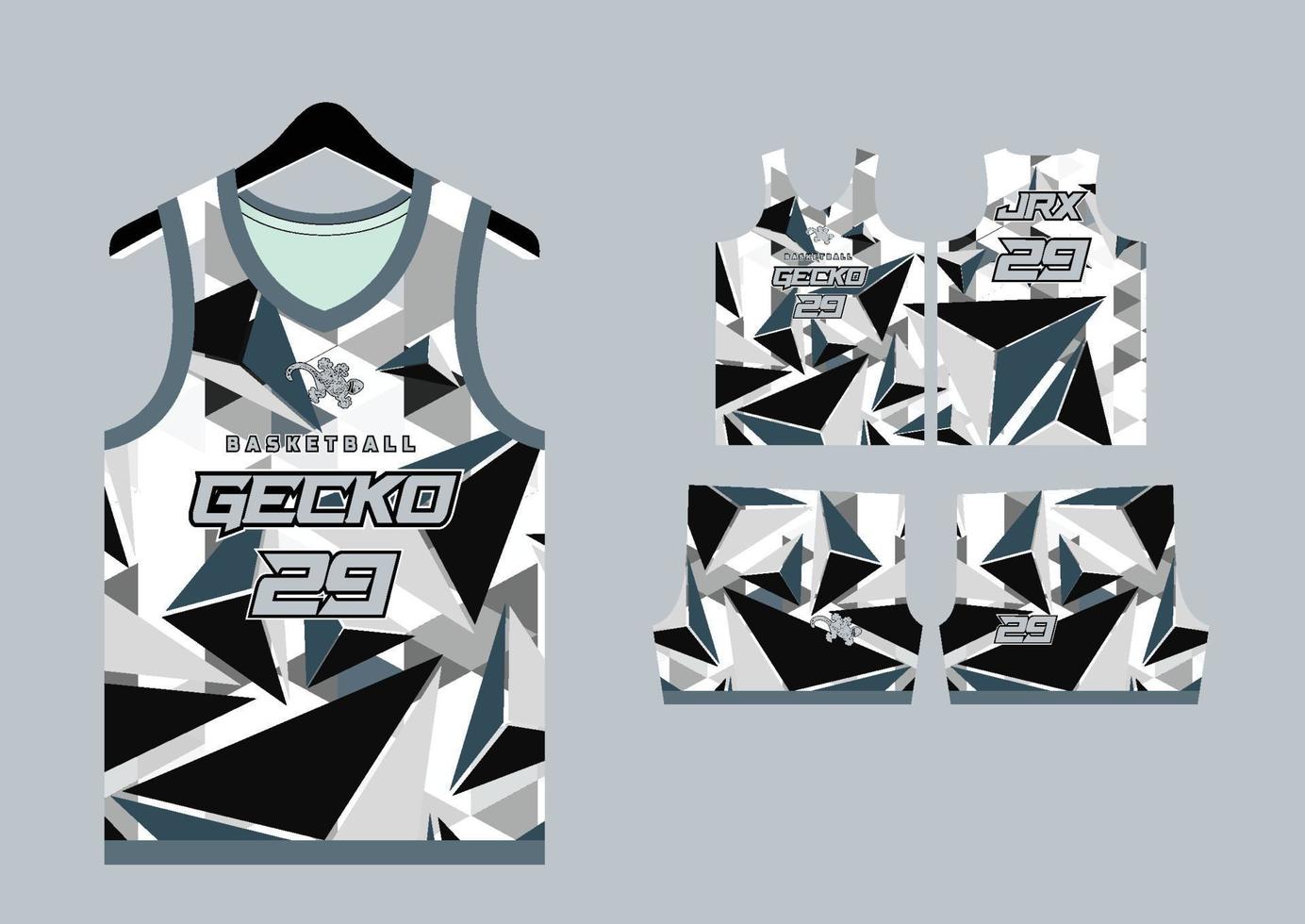 Set Pattern Print basketball uniform jersey vector