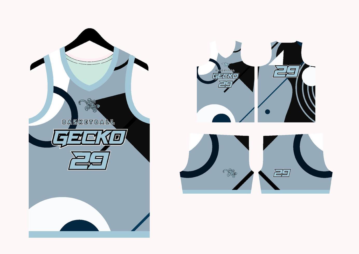 Set Pattern Print basketball uniform jersey vector