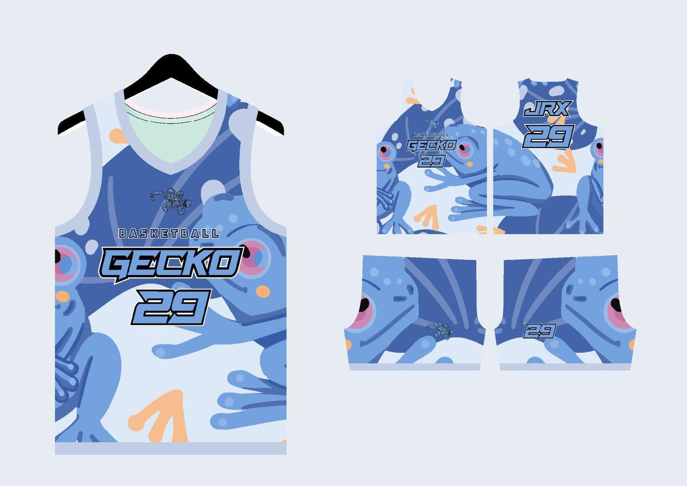 Set Pattern Print basketball uniform jersey vector