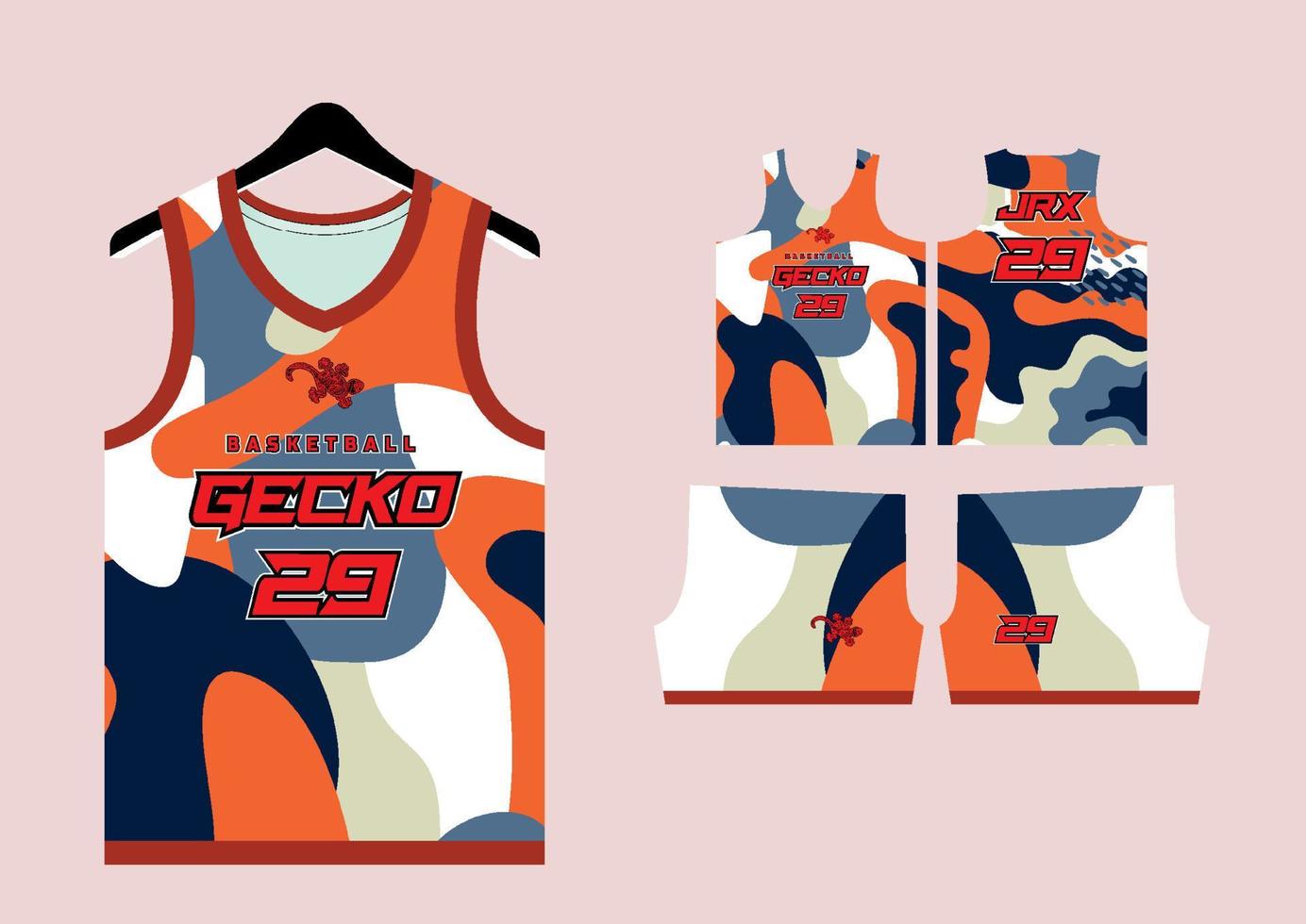 conjunto modelo impresión baloncesto uniforme jersey vector