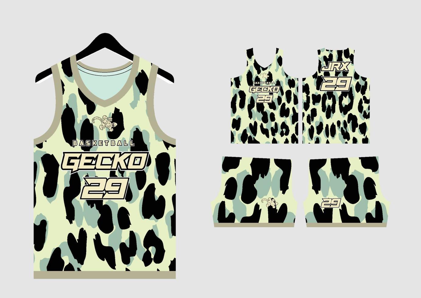 Set Pattern Print basketball uniform jersey vector