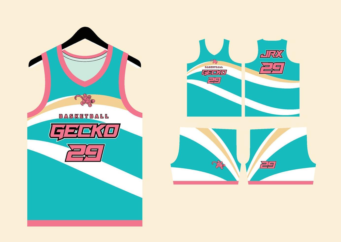 conjunto modelo impresión baloncesto uniforme jersey vector