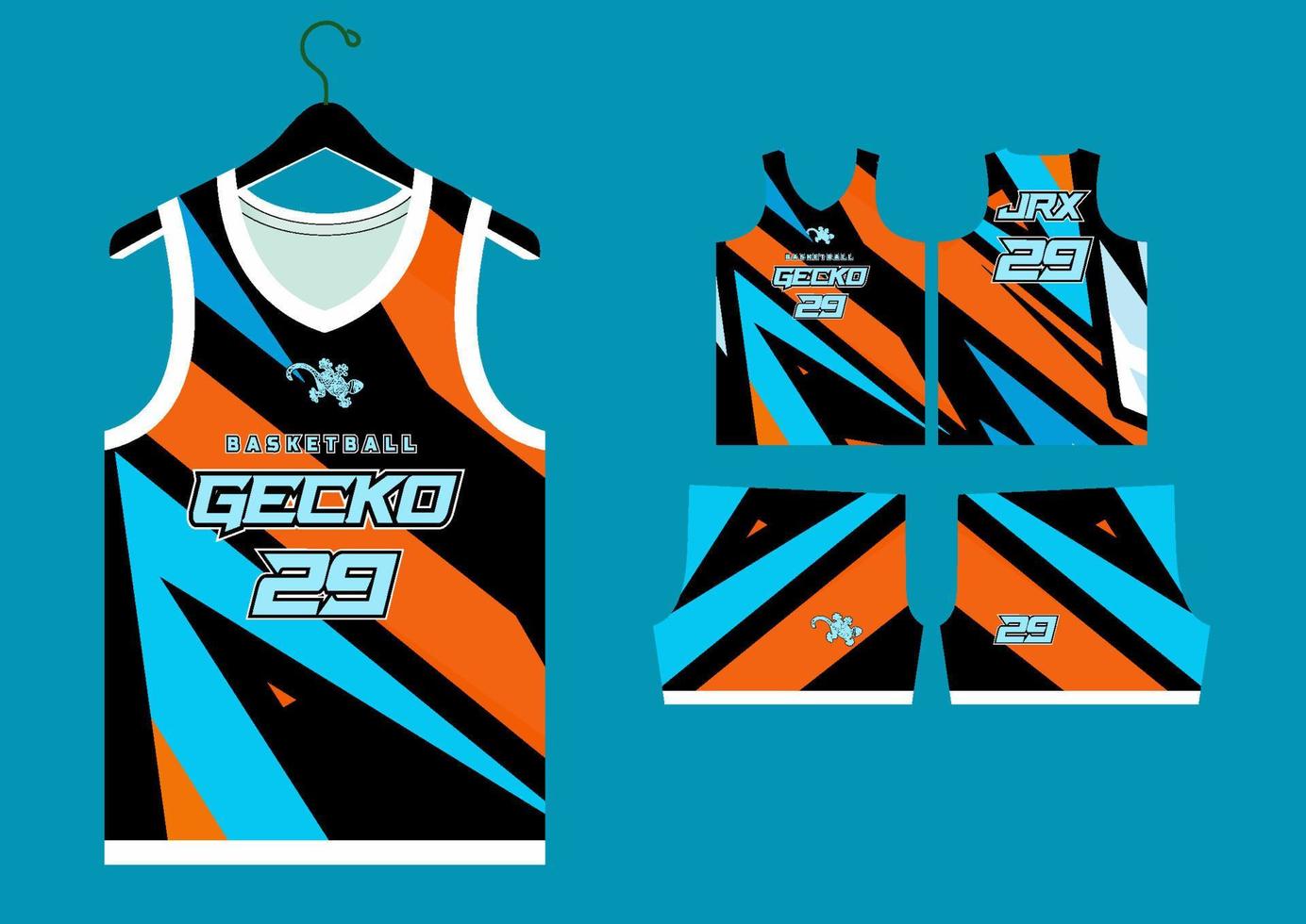 Set Pattern Print basketball uniform jersey vector