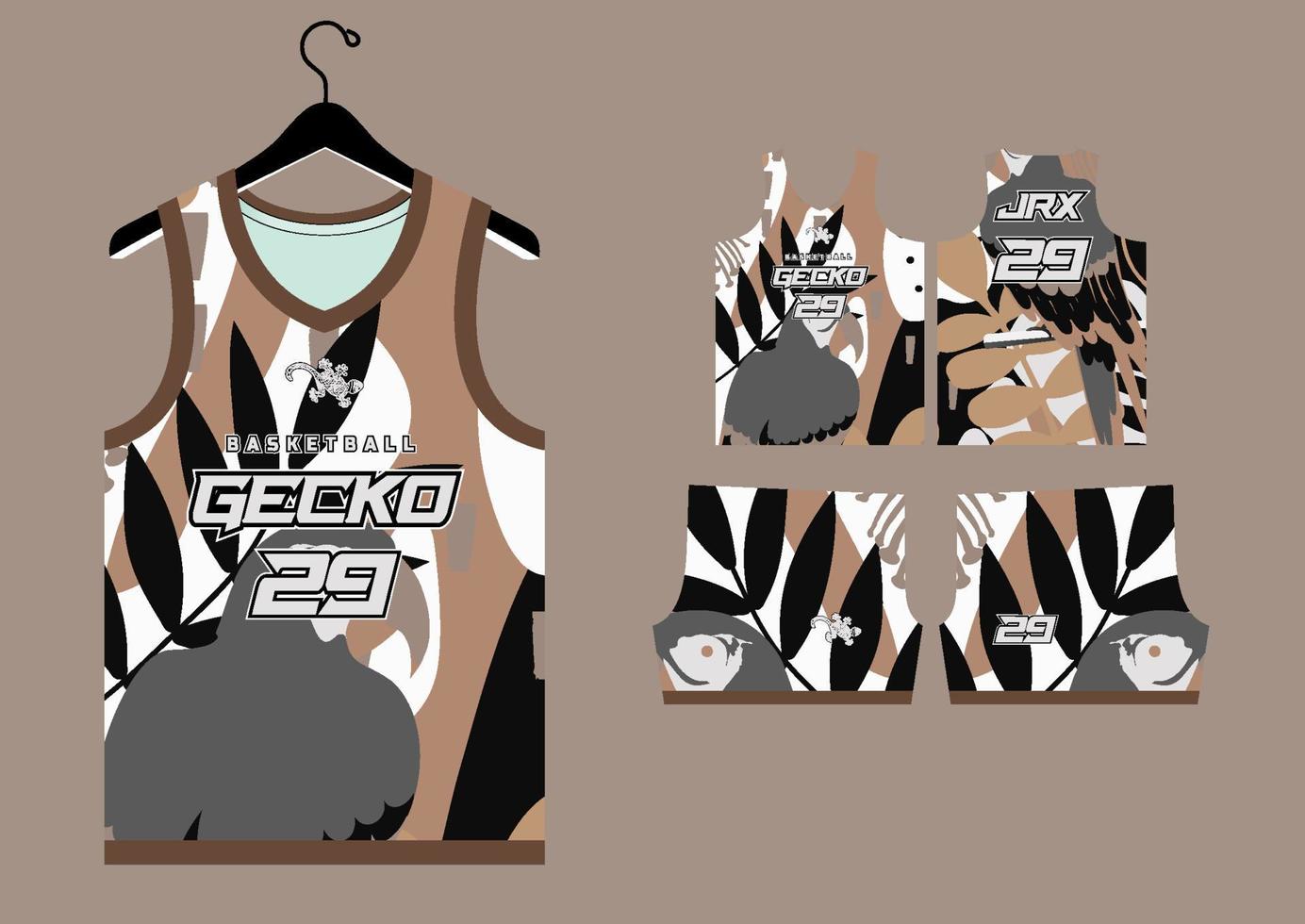 Set Pattern Print basketball uniform jersey vector