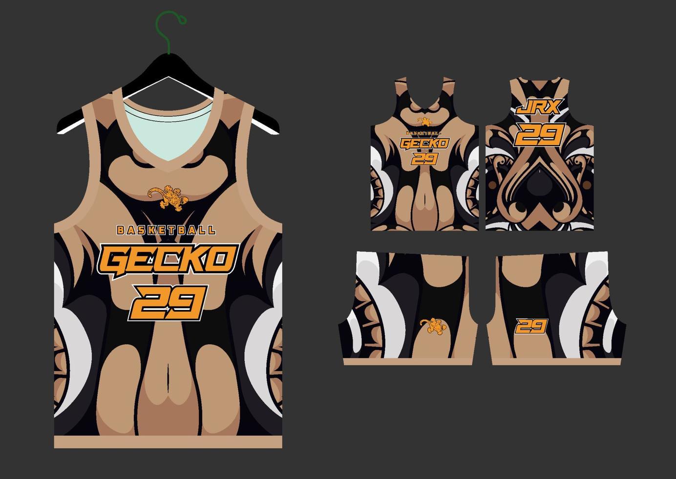 Set Pattern Print basketball uniform jersey vector