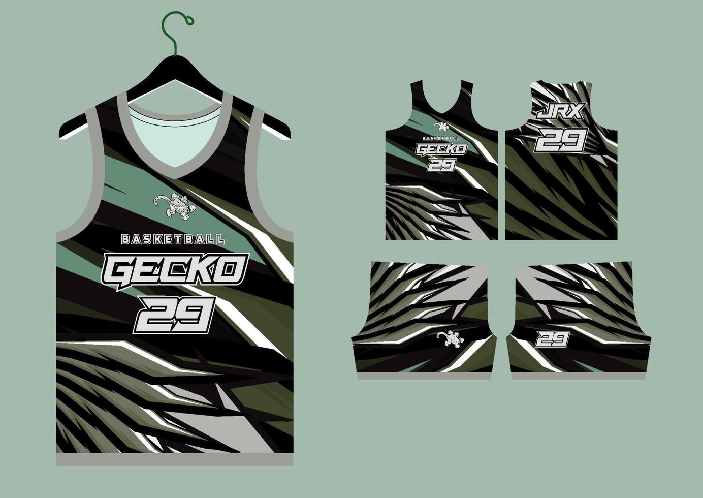 Set Pattern Print basketball uniform jersey vector