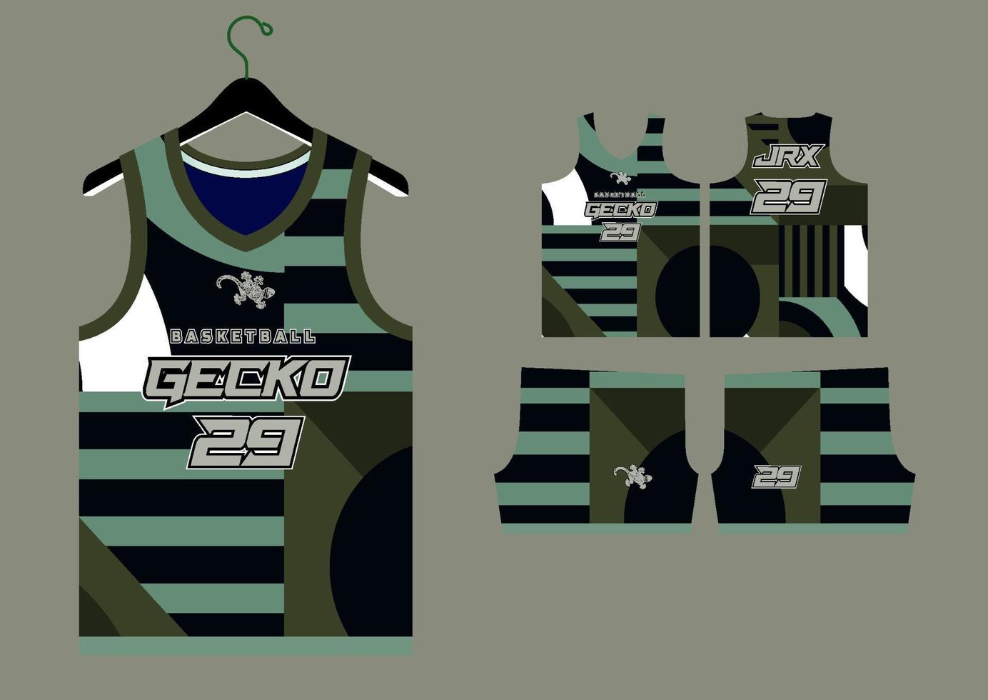 Set Pattern Print basketball uniform jersey vector