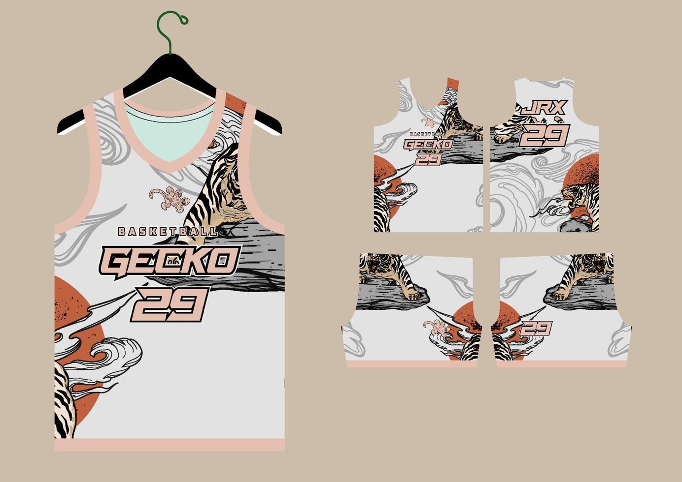 conjunto modelo impresión baloncesto uniforme jersey vector