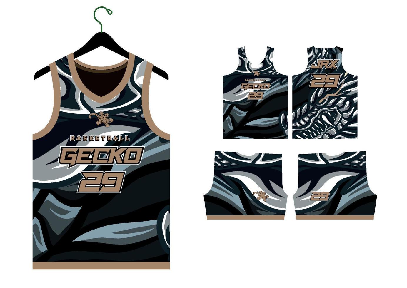 conjunto modelo impresión baloncesto uniforme jersey vector