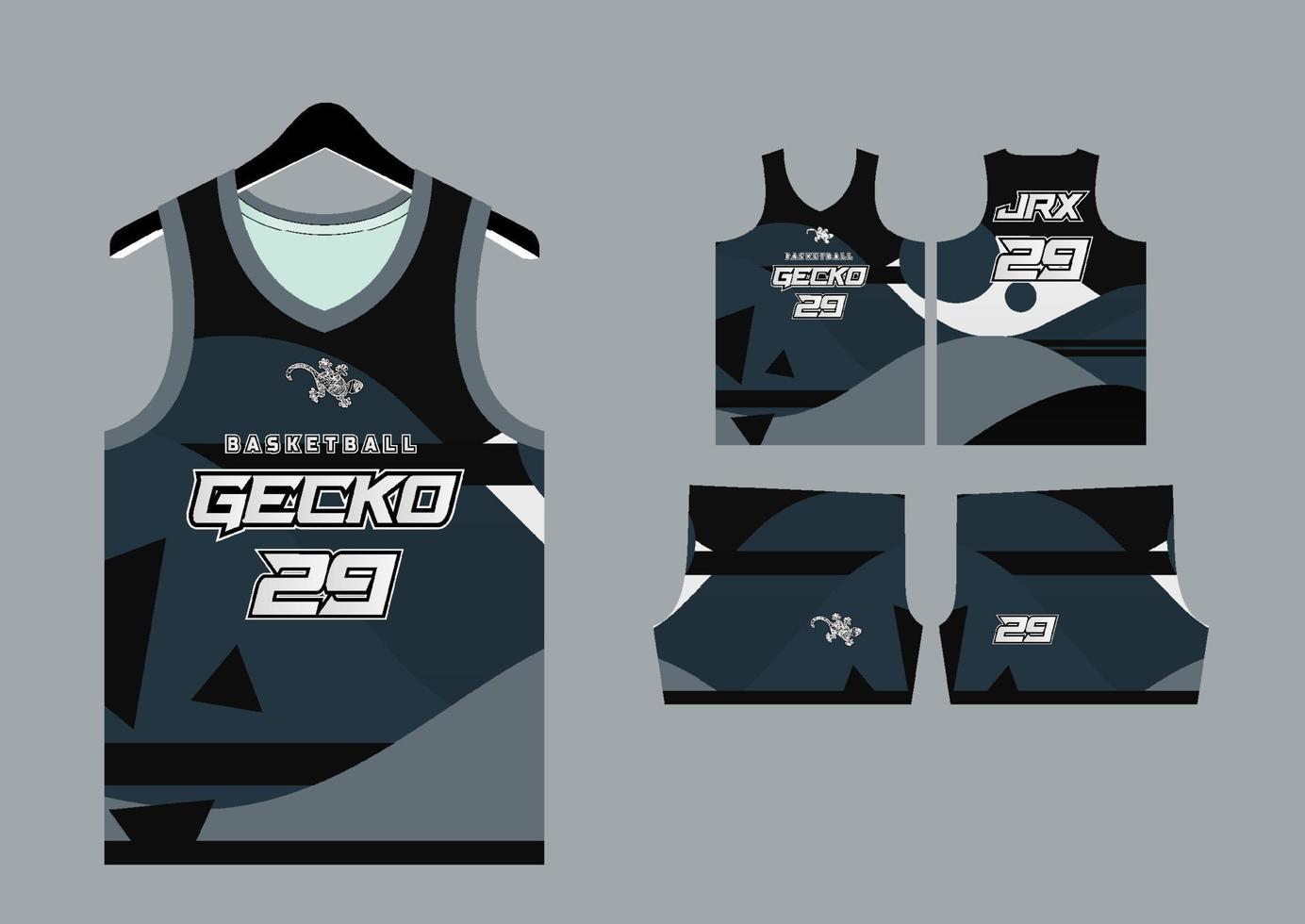 Set Pattern Print basketball uniform jersey vector