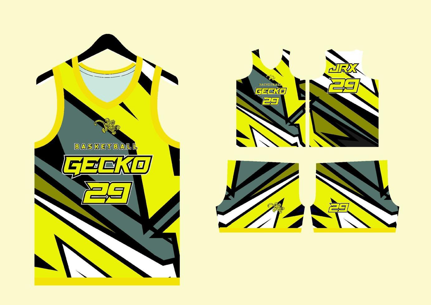 Set Pattern Print basketball uniform jersey vector