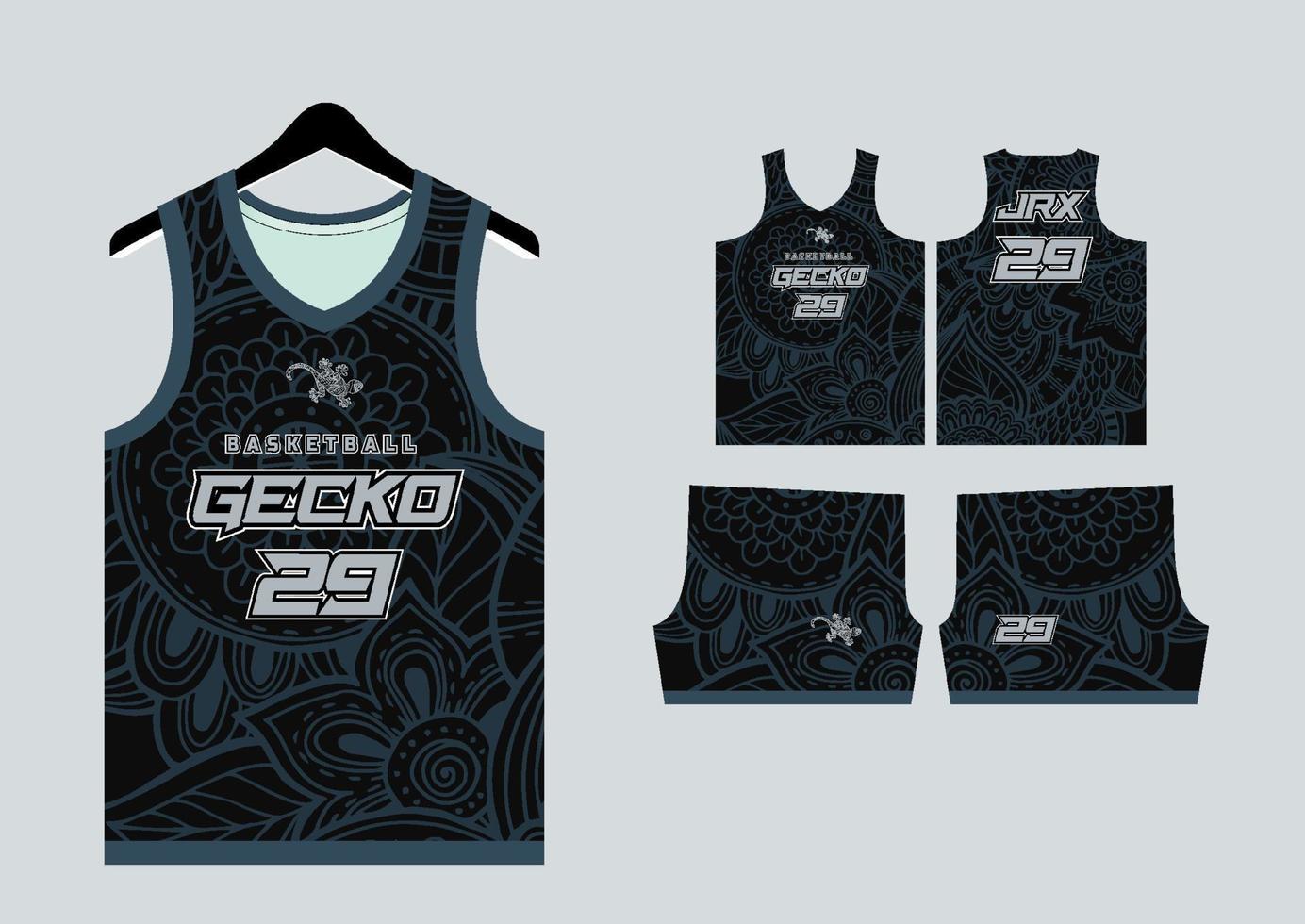 Set Pattern Print basketball uniform jersey vector