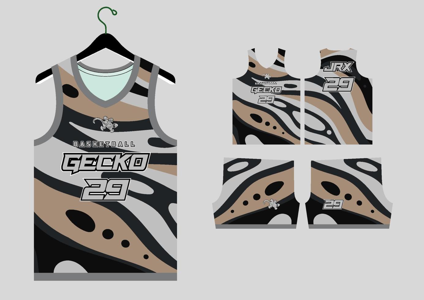 Set Pattern Print basketball uniform jersey vector