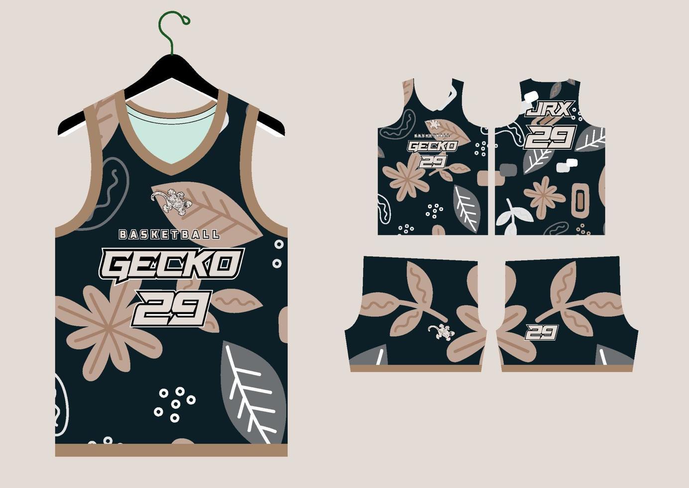 Set Pattern Print basketball uniform jersey vector