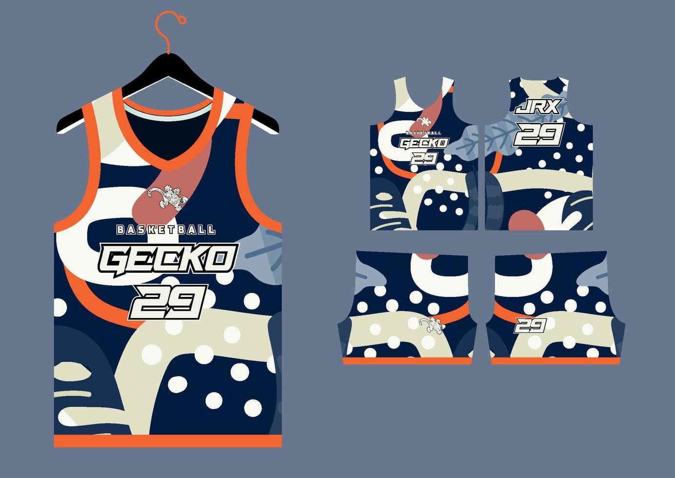 Set Pattern Print basketball uniform jersey vector