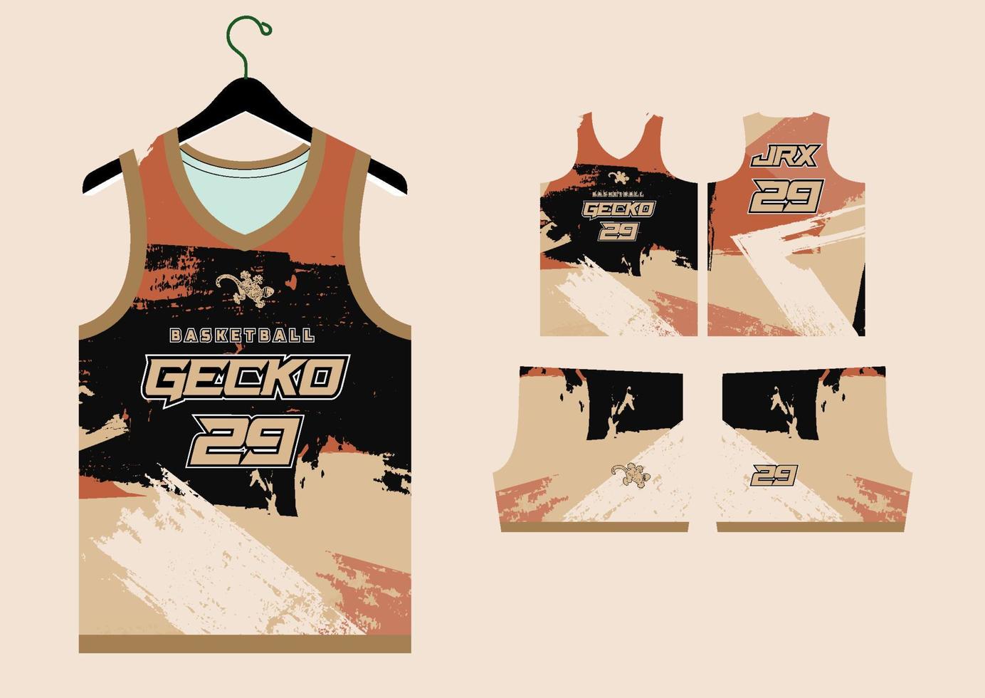 Set Pattern Print basketball uniform jersey vector
