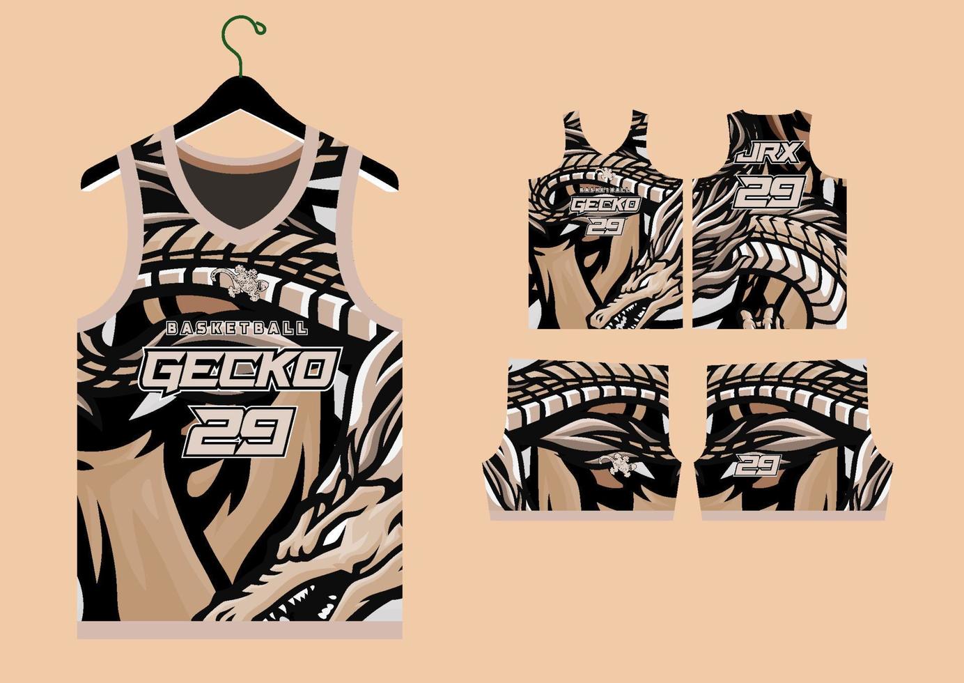 Set Pattern Print basketball uniform jersey vector