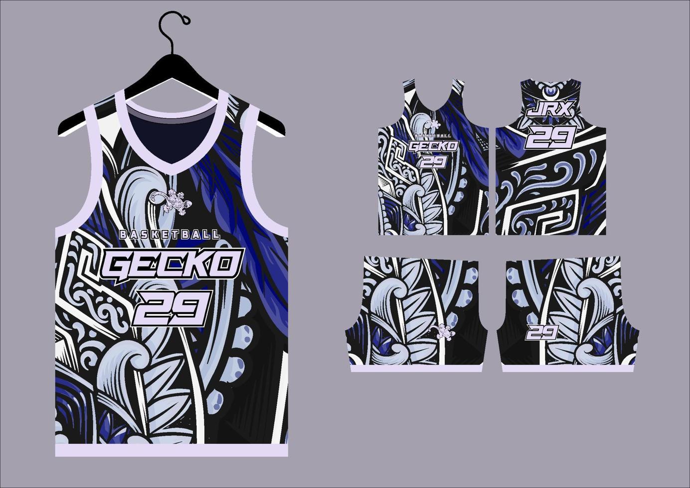 conjunto modelo impresión baloncesto uniforme jersey vector