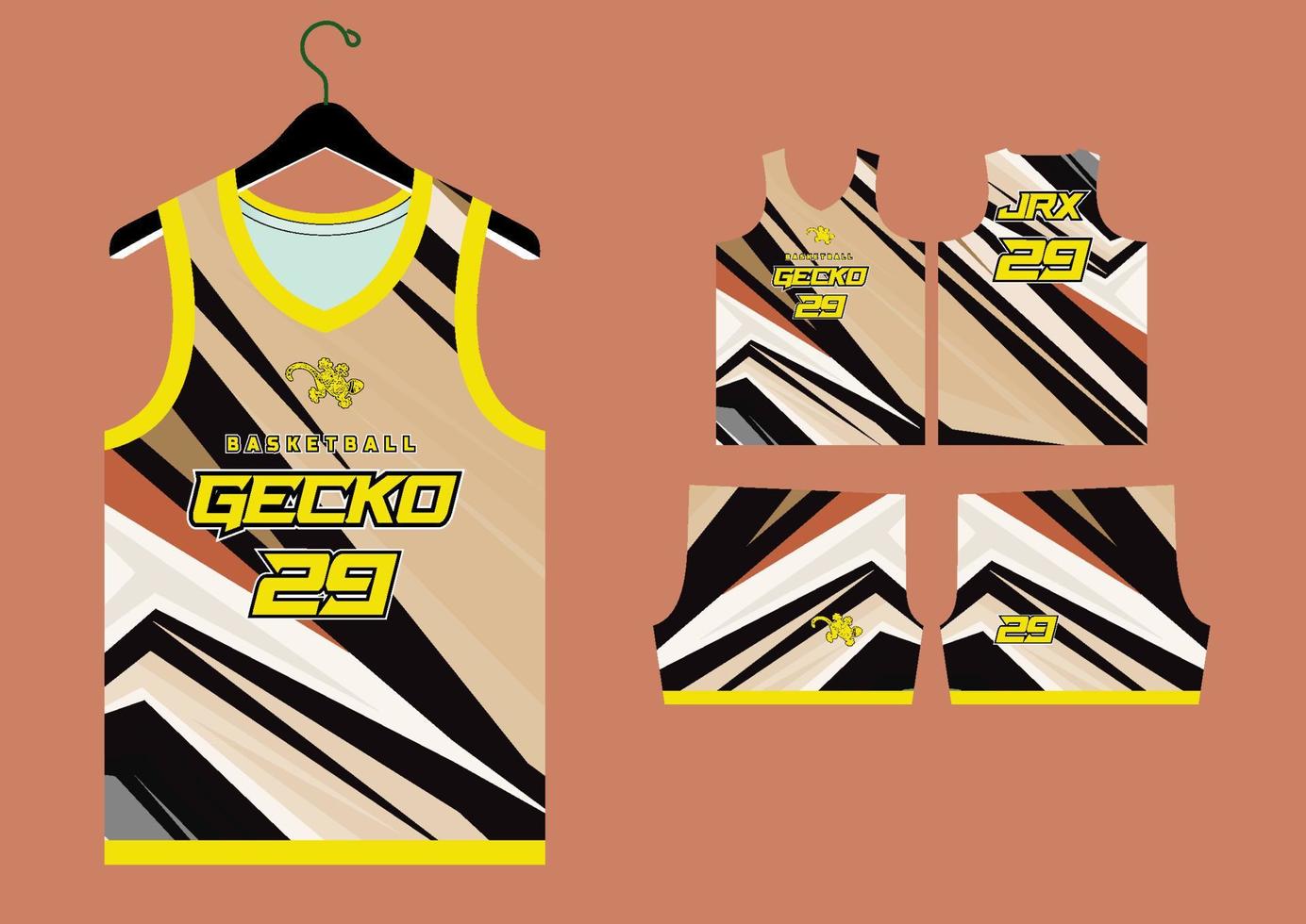 Set Pattern Print basketball uniform jersey vector