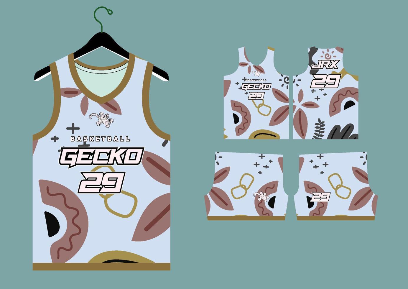 Set Pattern Print basketball uniform jersey vector