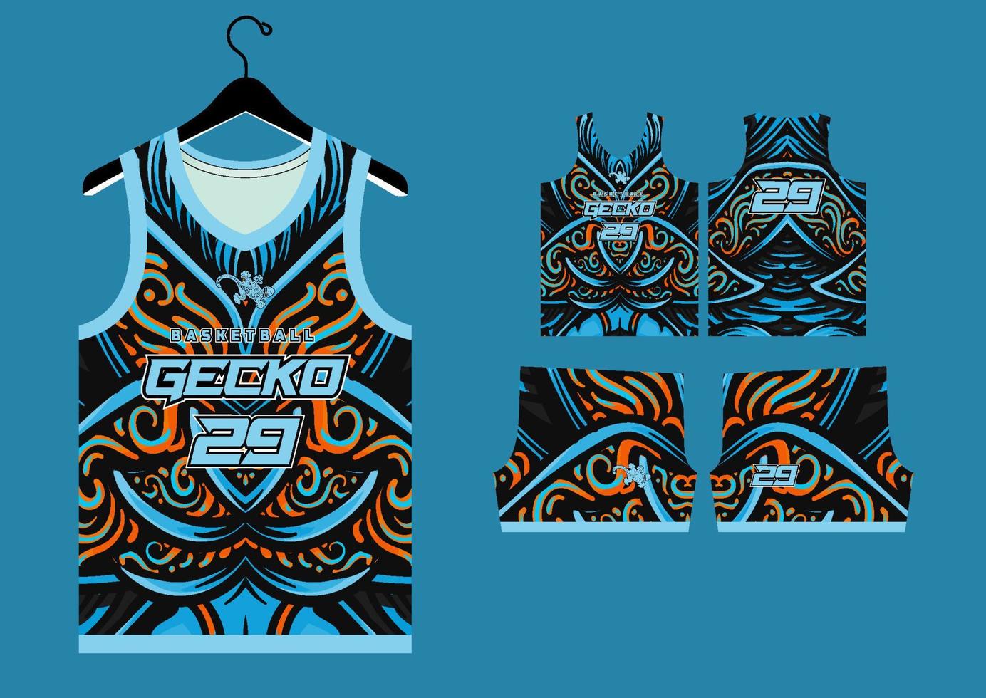 Set Pattern Print basketball uniform jersey vector