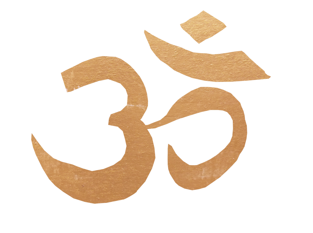 watercolor painting golden hindu om symbol png. png