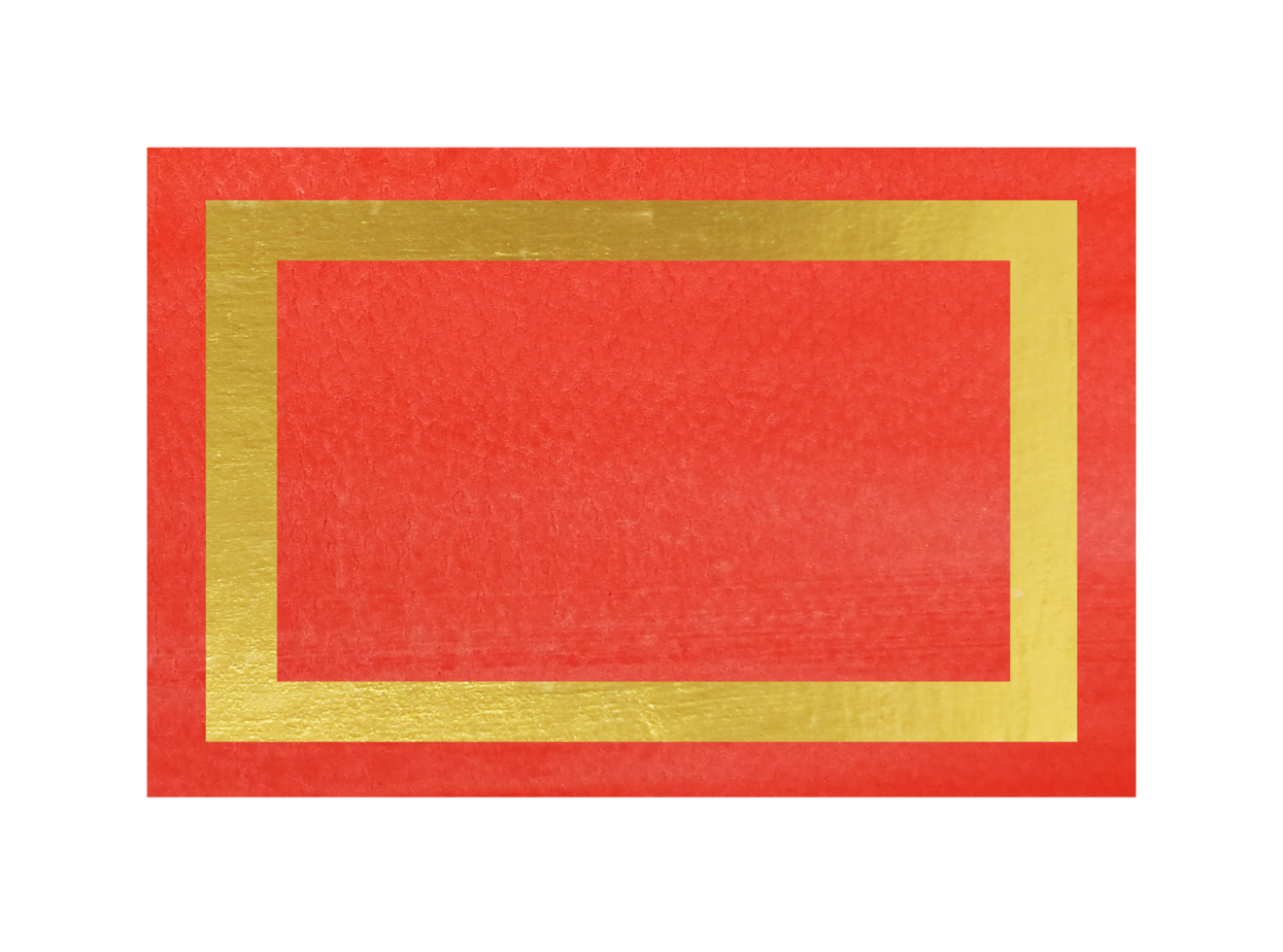 watercolor painting square frame gold and red abstract hand drawn. png background. asian style.