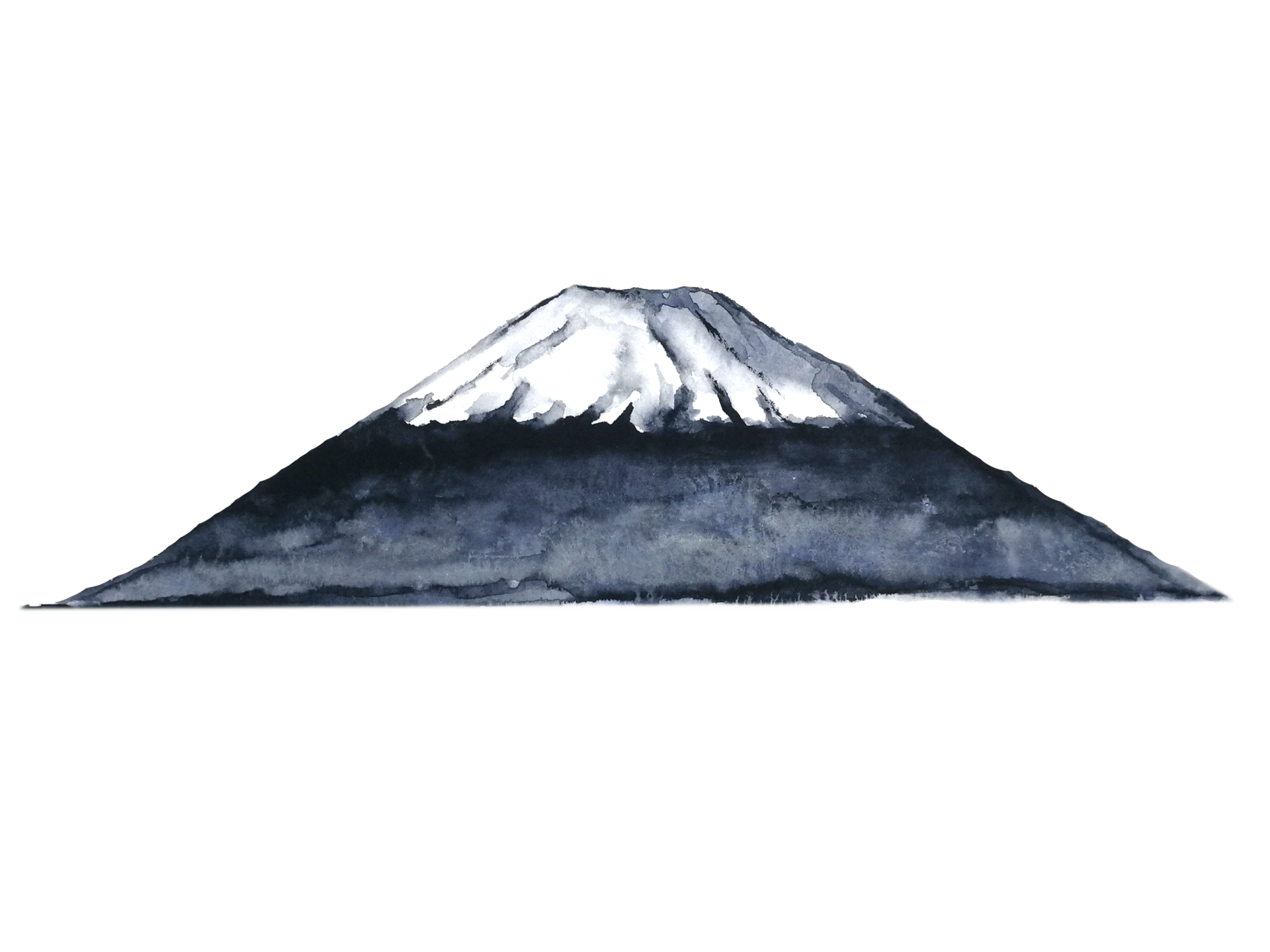 watercolor japanese fuji mountain.Hand drawn illustration png