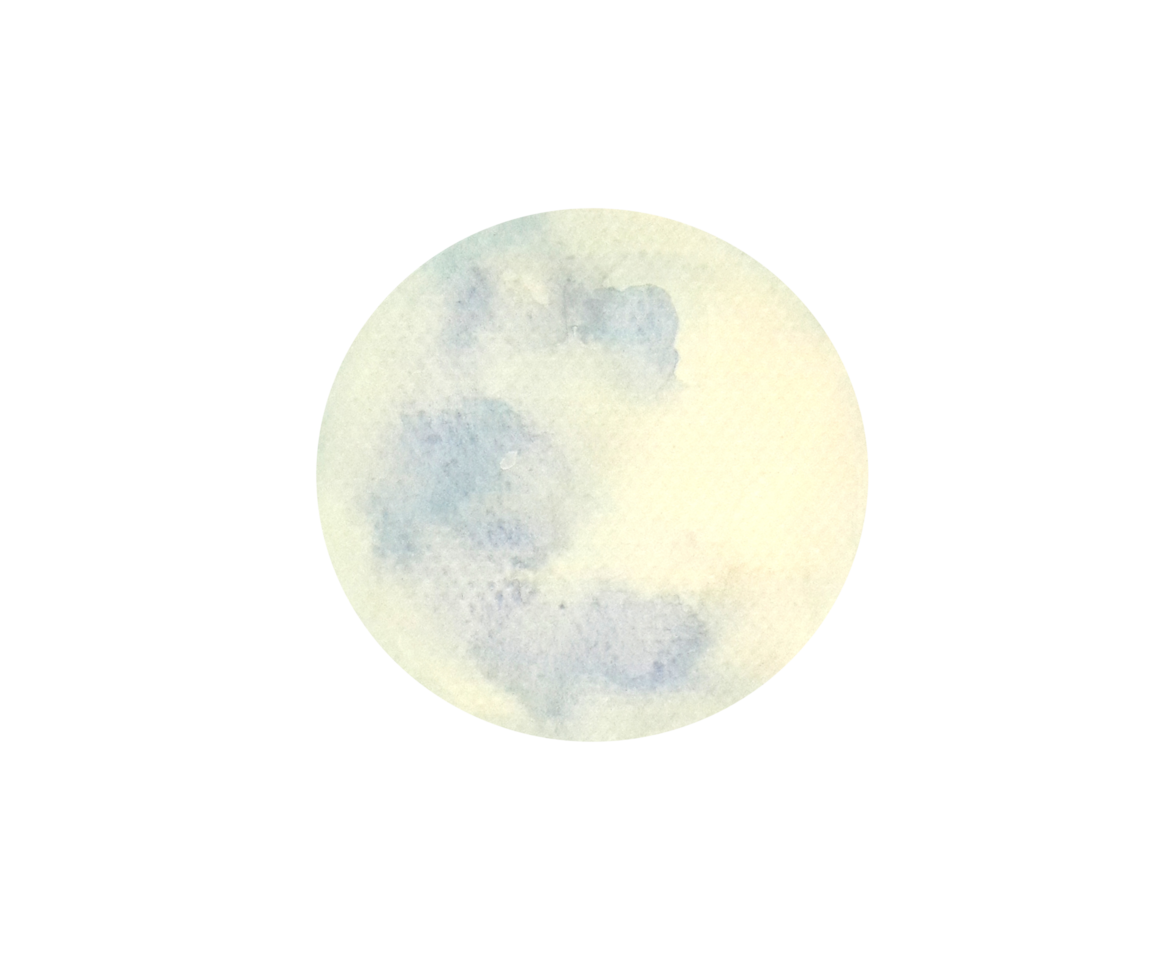 Watercolor painting full moon png. png