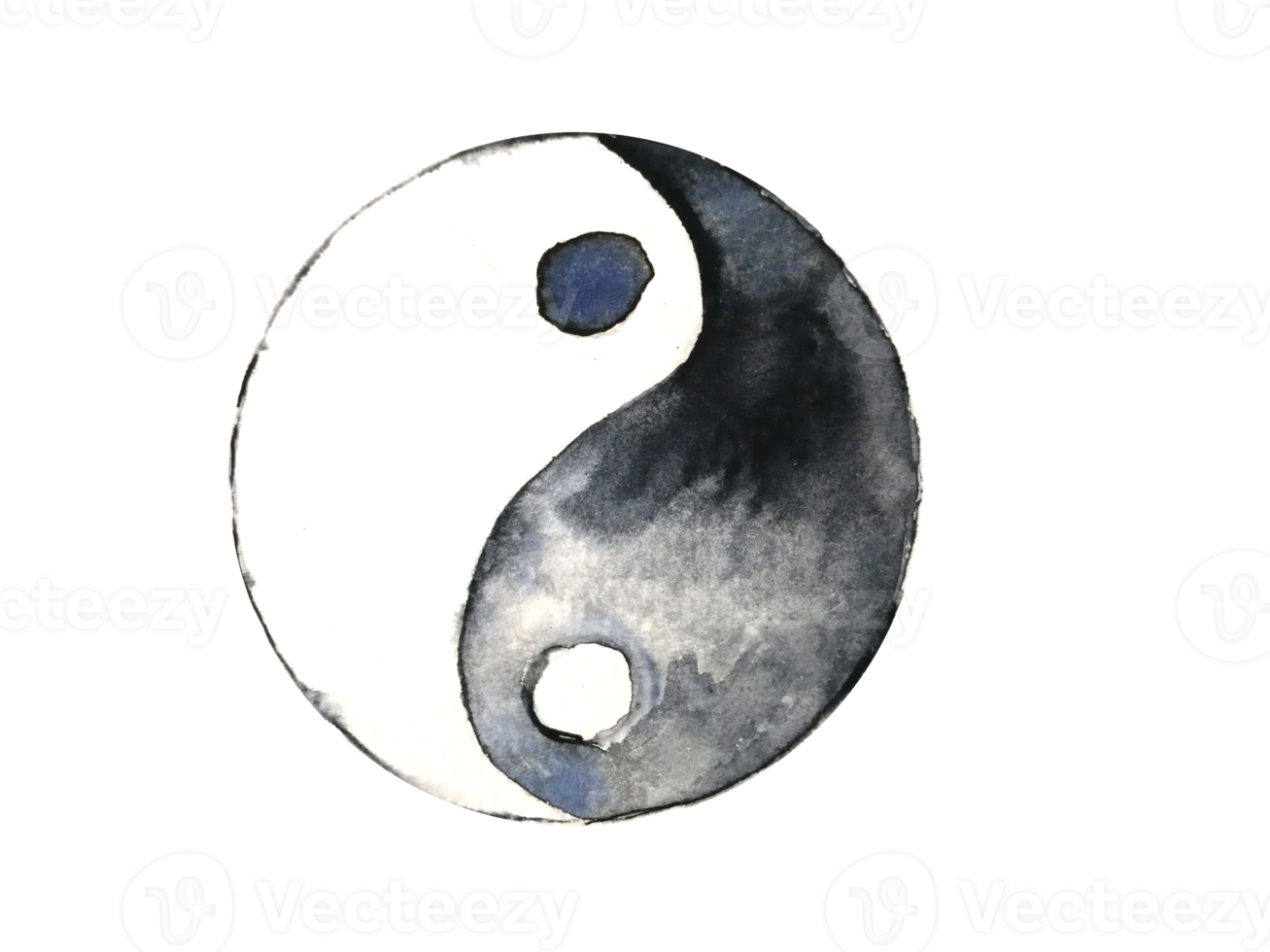 aguarela yin yang símbolo. png mão retirou.