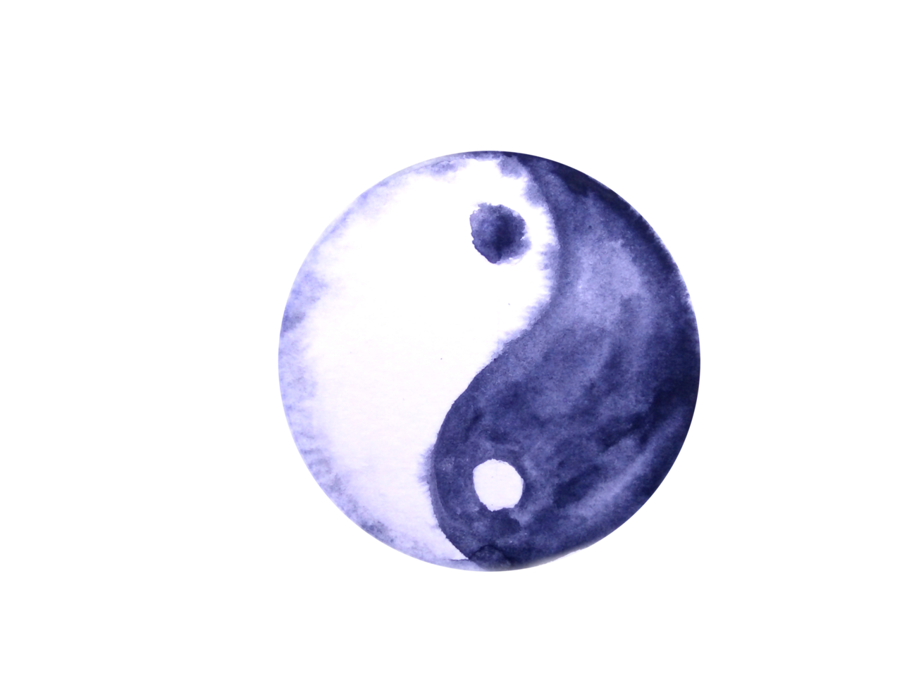 aquarelle yin Yang symbole. png main dessiné.