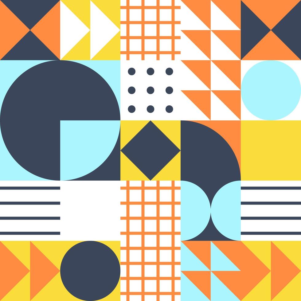 Bauhaus or Scandinavian style Modern abstract geometric seamless pattern vector