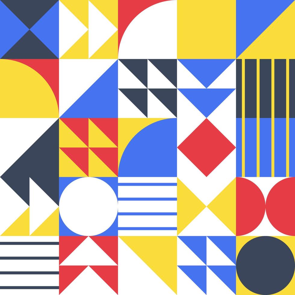 Bauhaus or Scandinavian style Modern abstract geometric seamless pattern vector