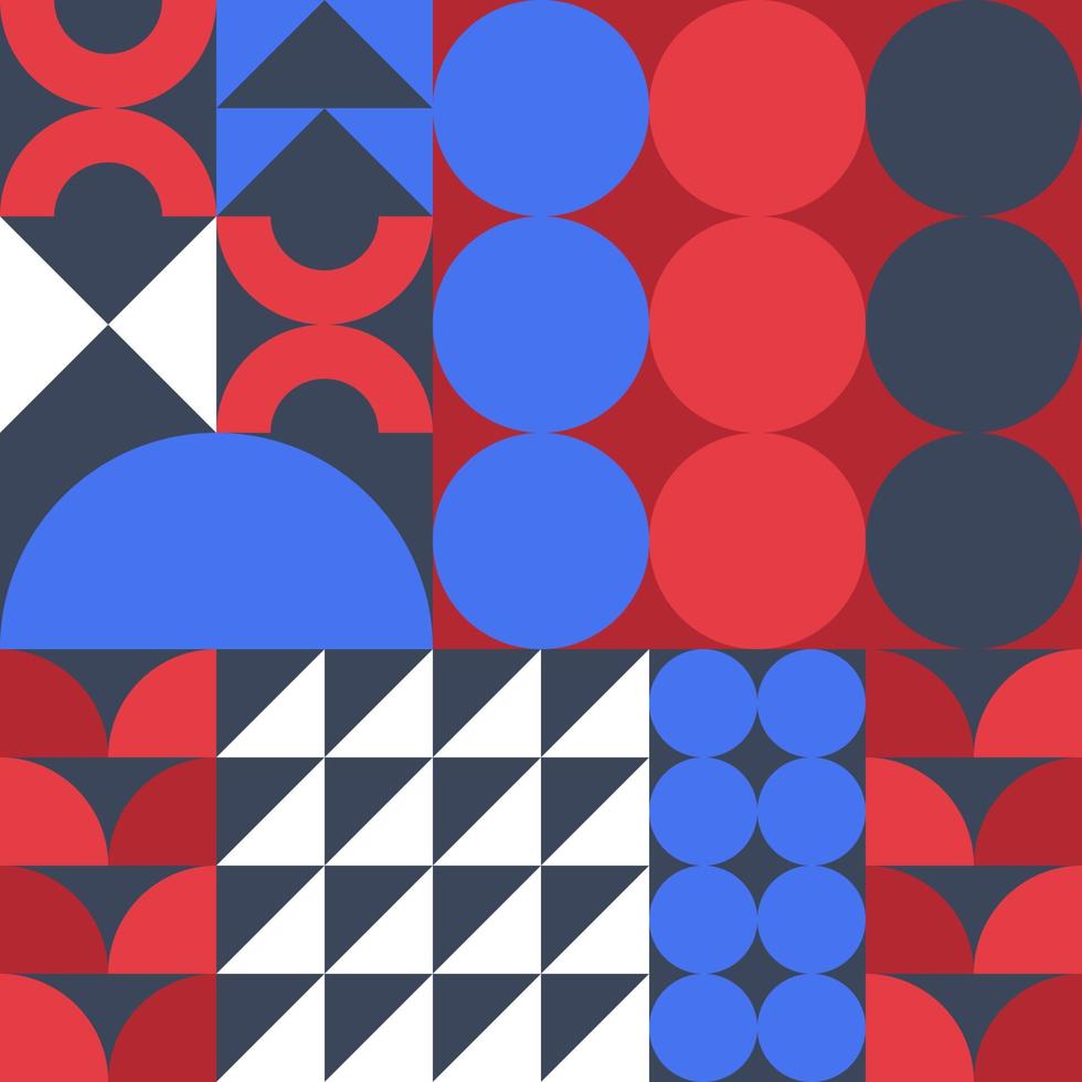 Bauhaus or Scandinavian style Modern abstract geometric seamless pattern vector