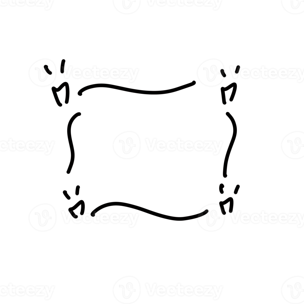 message frame black doodle organic line hand drawn png