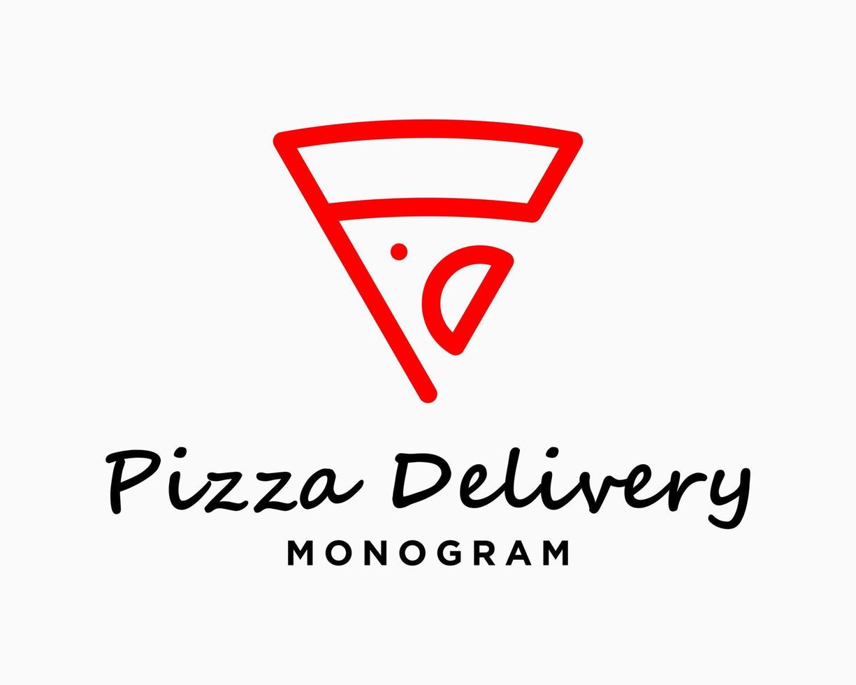 Set Letter P PD Monogram Style Shape Pizza Restaurant Delivery Menu Online Food Order Brand Design Vector