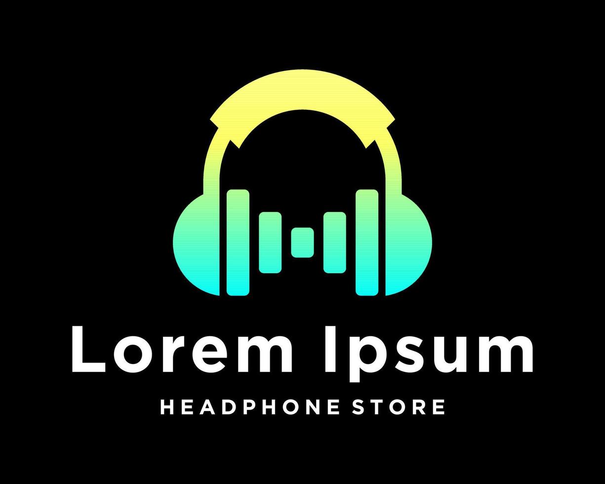 Set Icon Headphone Wireless Playful Multicolored Modern Advanced Earphone Stethoscope Design Vector