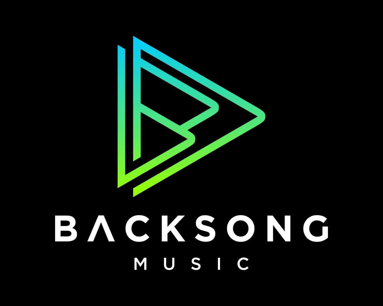 Set Letter B Monogram Play Button Music Video Movie Style Geometric Gradient Color Design Vector