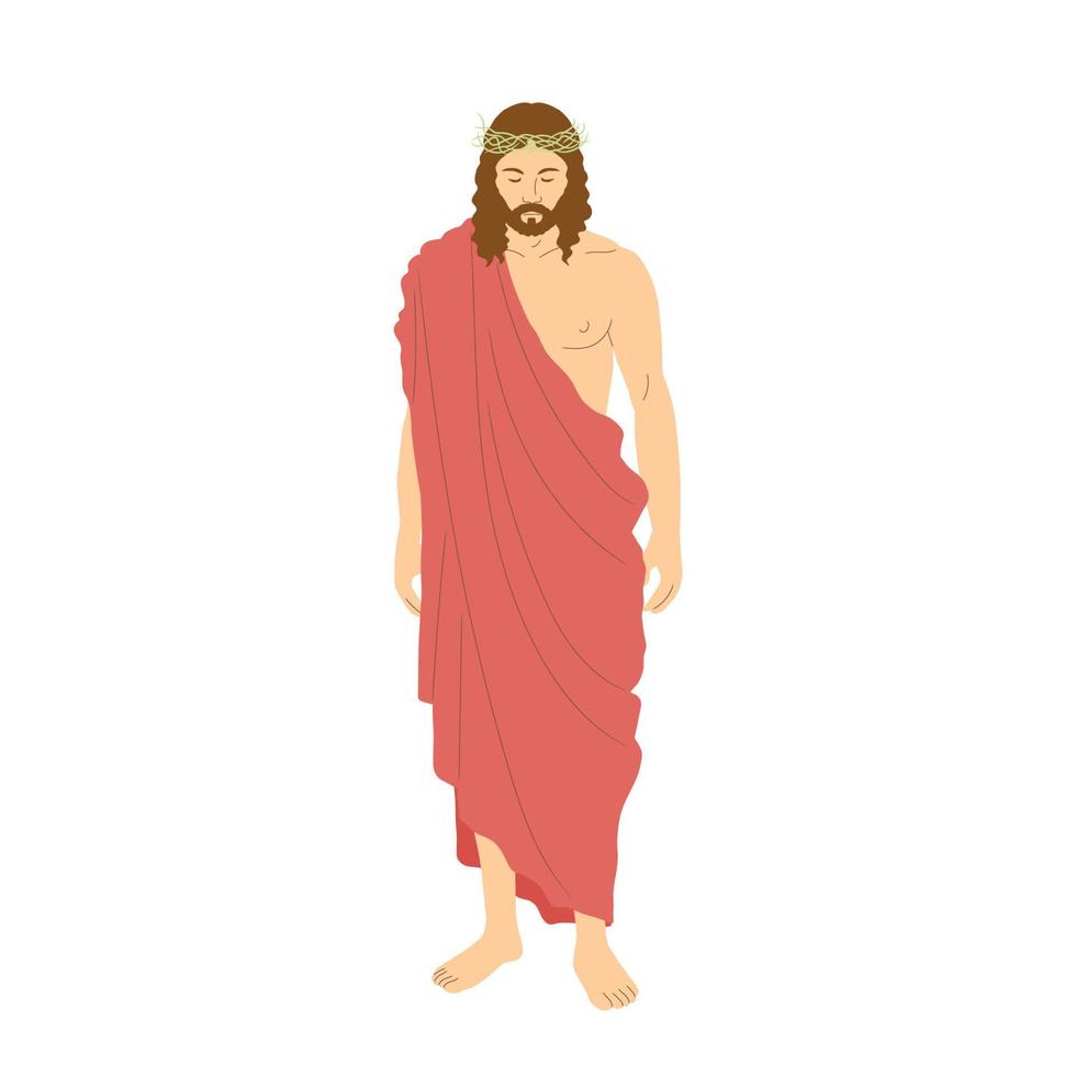 Passion of christ scene. Easter christianity. vector