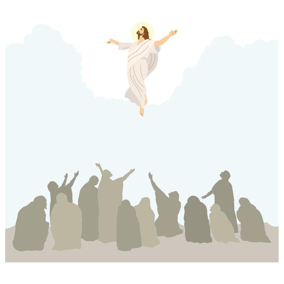Jesus Christ who is ascending to heaven. vector
