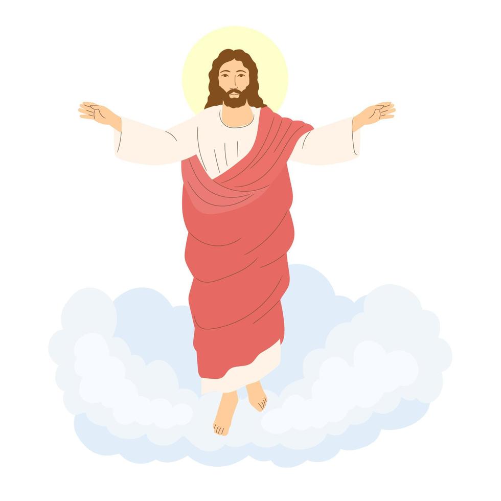 Jesus Christ who is ascending to heaven. vector