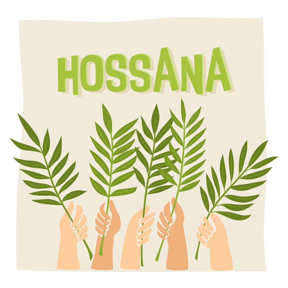 Palm Sunday. Holy week. Hossana vector