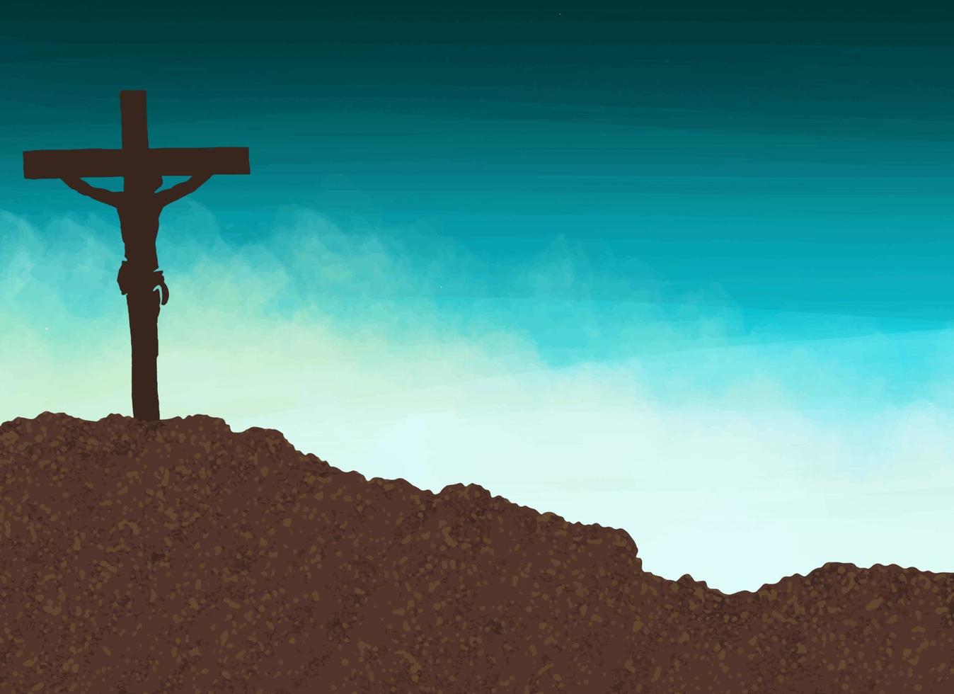 Pascua de Resurrección escena con cruzar. Jesús Cristo. acuarela vector ilustración