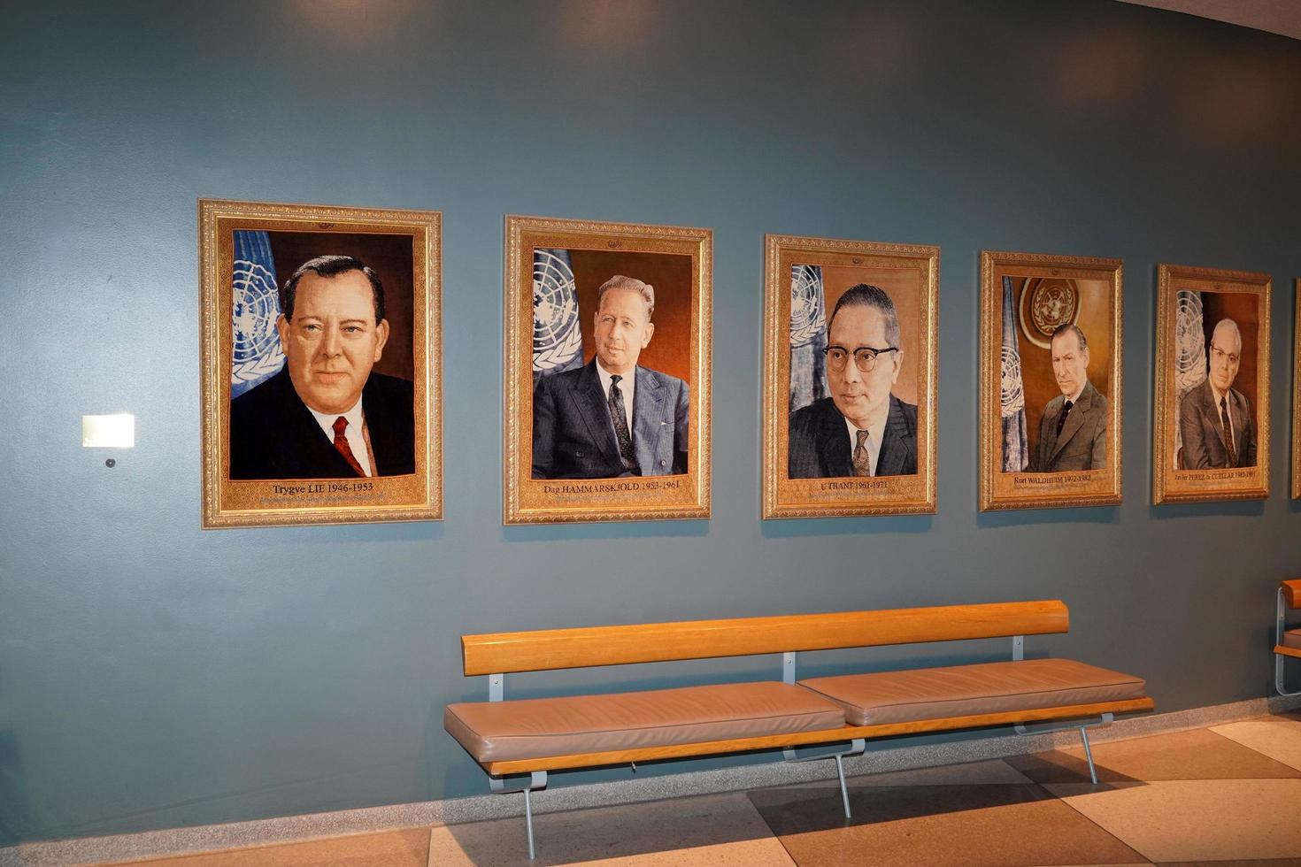 NEW YORK, USA - MAY 25 2018 United Nations past president hall with visitors photo