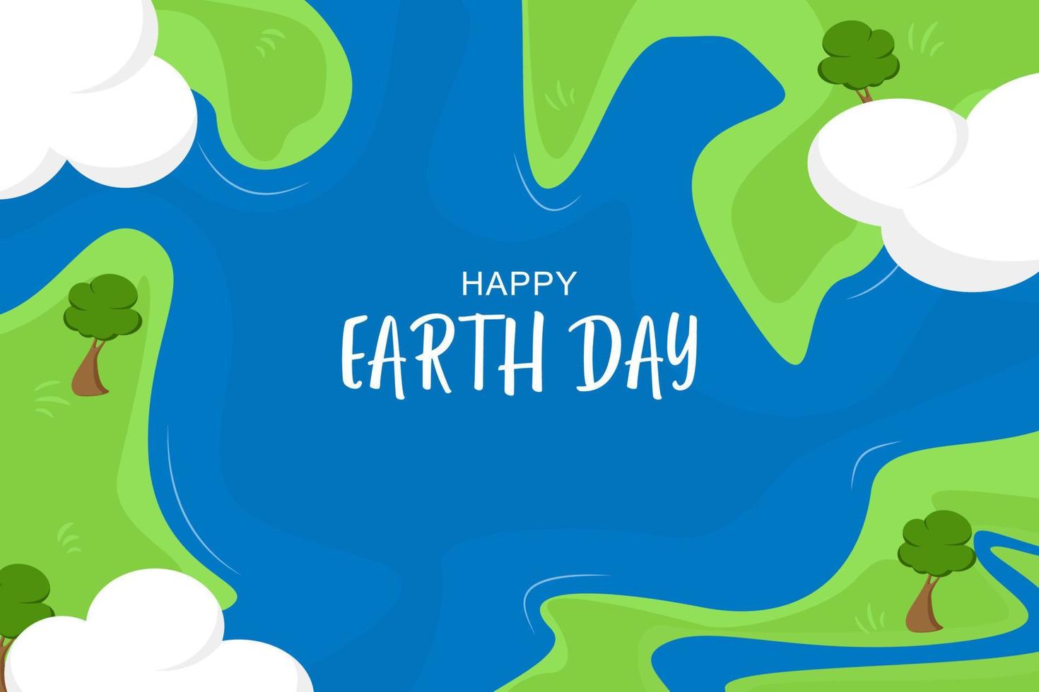 Happy Earth Day poster or banner. Vector illustration and lettering.