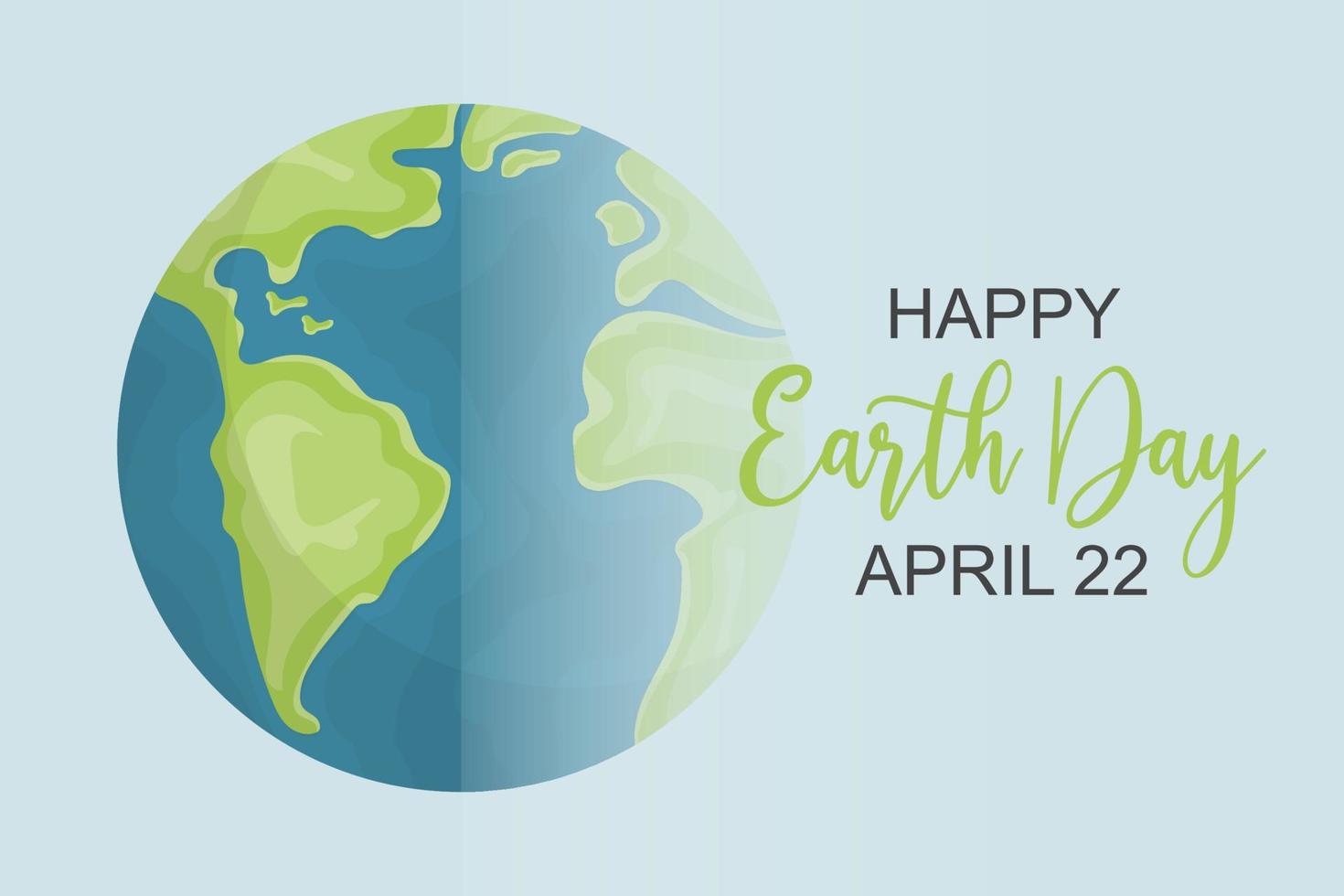 Happy Earth Day poster or banner. Vector illustration and lettering.