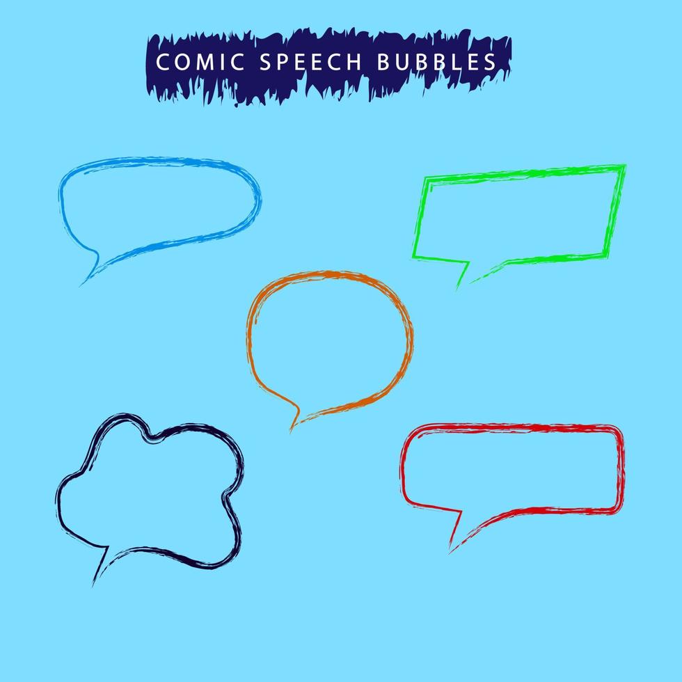 Hand drawn bubble speech vector