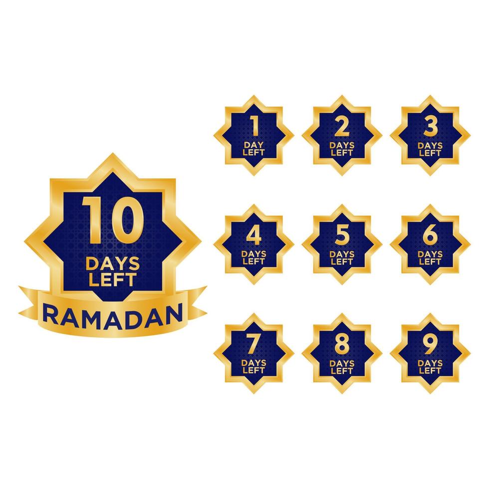 number of days left for ramadan vector