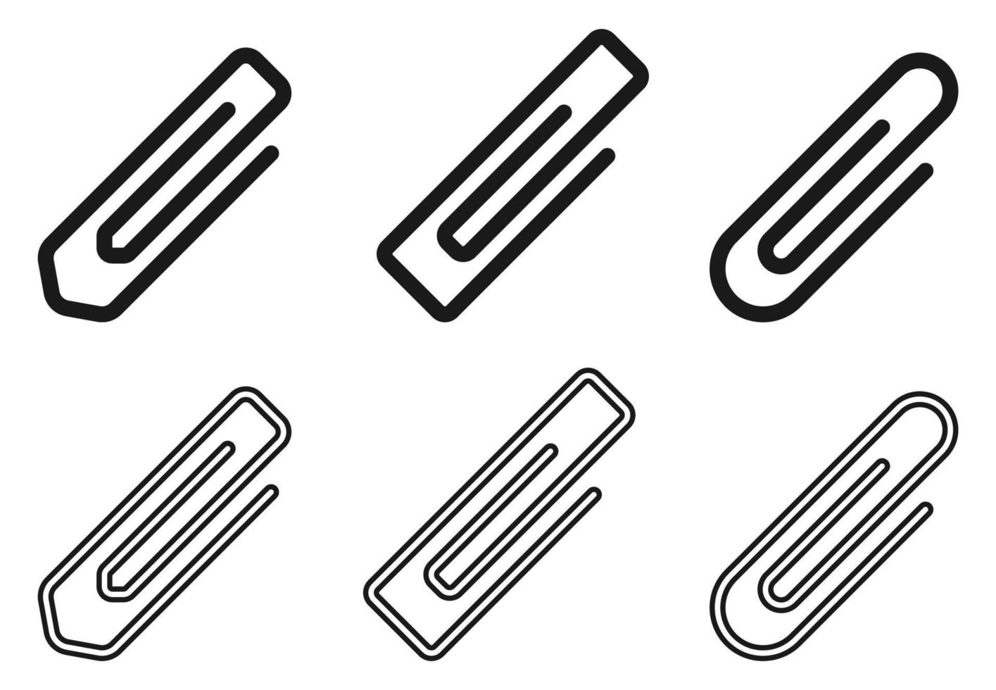 Paper clip icon set  on white background vector